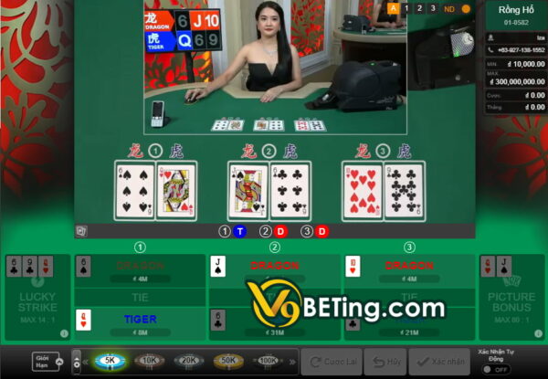 Các loại cược rồng hổ ở Casino