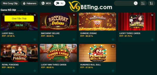 Các trò Slot khác nhau tại nhà cái V9bet