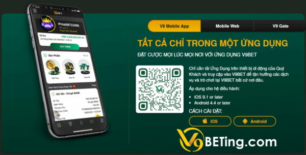 Cách tải app V9bet cho điện thoại chạy hệ điều hành Android