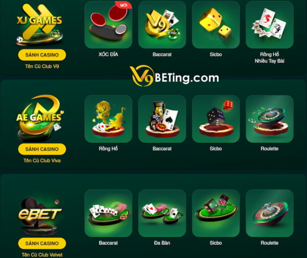 Casino trực tuyến V9bet88 đa dạng