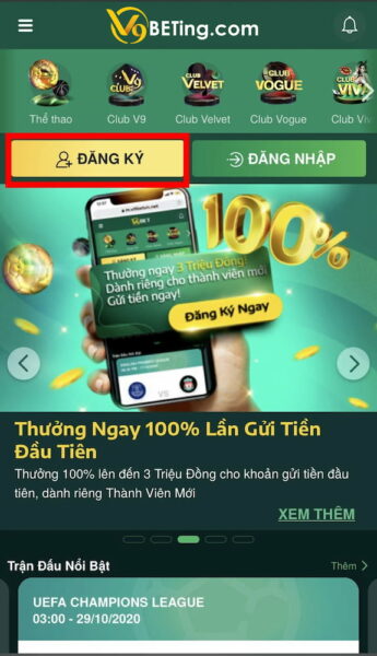 Đăng ký thành viên V9bet để sở hữu tài khoản dễ dàng đăng nhập