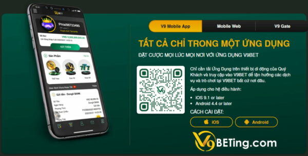 Phiên bản V9bet Mobile trên di động được ra mắt