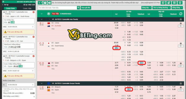 Các loại hình cược xiên có tại V9bet