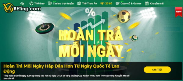 Hoàn trả xổ số V9bet cực lớn